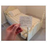 VTG Whitewashed Twin Headboard, Bed, Linens, etc