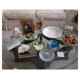 MISC VTG Cut Glass, Ceramic, Rainbow Blue, Etc