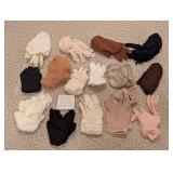 Atq/Vtg Lot of Ladies' Gloves & Baby Shoes