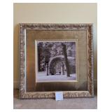 Ornate Framed Photo, Black & White Garden