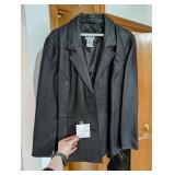 Women's Sz 16W Black Leather Jacket, Blair