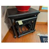 Nesting Side Tables, Black Distressed Look Wood