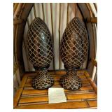 Pair of Ceramic Pinecone Finials