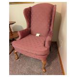 VTG Queen Anne Style Upholstered Armchair (B)