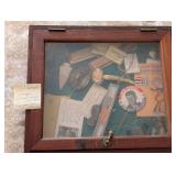 Antique/VTG Shadow Box w/ Misc Items