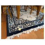 Blue/Neutral Floral Area Rug 6' x 8'