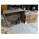 VTG/Antique Wooden Boxes & Cast Iron Hardware