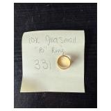10K Gold Small 'B' Ring