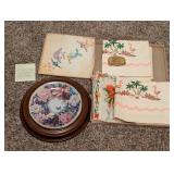 Antique Hand kerchiefs, Table Cloths, China Plate