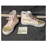 Kids Sz 1 Vans Pink and Gold Sneakers Zip Up