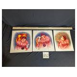 Vtg Signed Mira Fujita Style Pierrot Prints Set