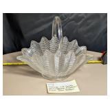 Vintage LE Smith Herringbone Glass Basket