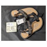 NWT Kids sz 13/1 Bebe Girls Black Buckle Sandals