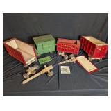 Antique/Vintage Wood Circus Train Car Trailer Toys