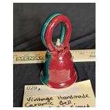 Vintage Handmade Ceramic Bell 'John 3:16' Signed