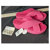 NWT Womens Sz 11 Pink Ashley Blue Wedge Sandals