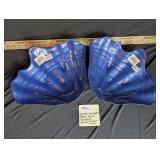 Large Decorative Blue Glass Seashell Bowls