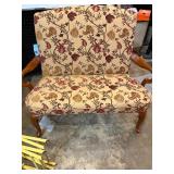 Antique Floral Settee approx 5' wide