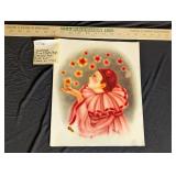 Vtg Signed MiraFujita Style Transfer Art Print (a)