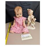 Vintage Baby Doll & Christmas Statue