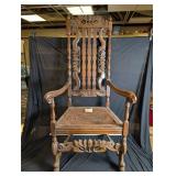 Antique Victorian/Jacobean Walnut Dining Chair (a)