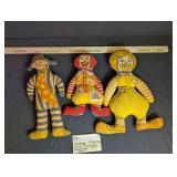 Vintage Ronald McDonald & Hamburger Plush Dolls