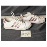 Kids Sz 3 Adidas White & Rose Gold Sneakers