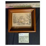 Vintage Framed Currier & Ives Art Print