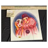 Vtg Signed MiraFujita Style Transfer Art Print (b)