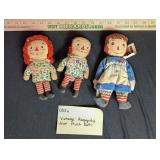 Vintage Raggedy Ann Plush Dolls