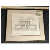 Framed Signed Ink Illustration Indianapolis MOA