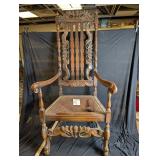 Antique Victorian/Jacobean Walnut Dining Chair (b)