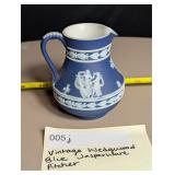 Vintage Wedgewood Blue Jasperware Pitcher