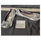 Kids Sz 3 Sperry Silver Top Sider Ballet Flats