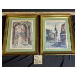 VTG Pair of Framed Signed Art Prints