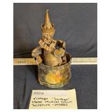 Vintage 'Sankyo' Metal Clown Sculpture - WORKS