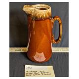 Vintage Hull Oven Proof Brown Drop Glaze Pitcher