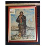 Vintage Framed Art Print, Hobo Clown