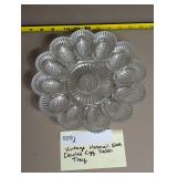 Vintage Hobnail Glass Deviled Egg Relish Tray