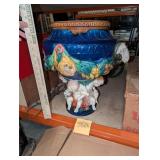 VTG footed jardiniere, Neoclassical cherubs
