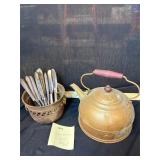 Tea Kettle Knives Brass Bowl