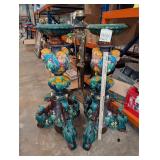 Pair of VTG Majolica pottery pedestal plant stand