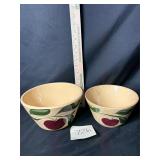 VTG Watt Pottery hand painted Apple mixing bowls