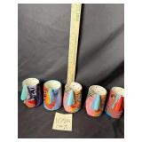 Set of 6 Museum  face mugs, nose handle