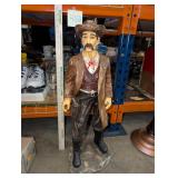 VTG hand painted resin cowboy gunslinger statue