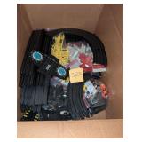 VTG toy race car set, tracks, diecast cars, etc