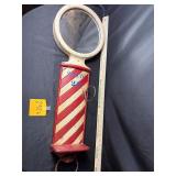 Vintage Barber pole shave sign mirror