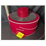 VTG Frank Olive ladies elegant straw hat, hat box