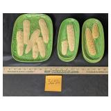 VTG Japan Majolica corn on the cob platters