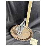 ATQ cast iron boot scraper w/ scalloped tray